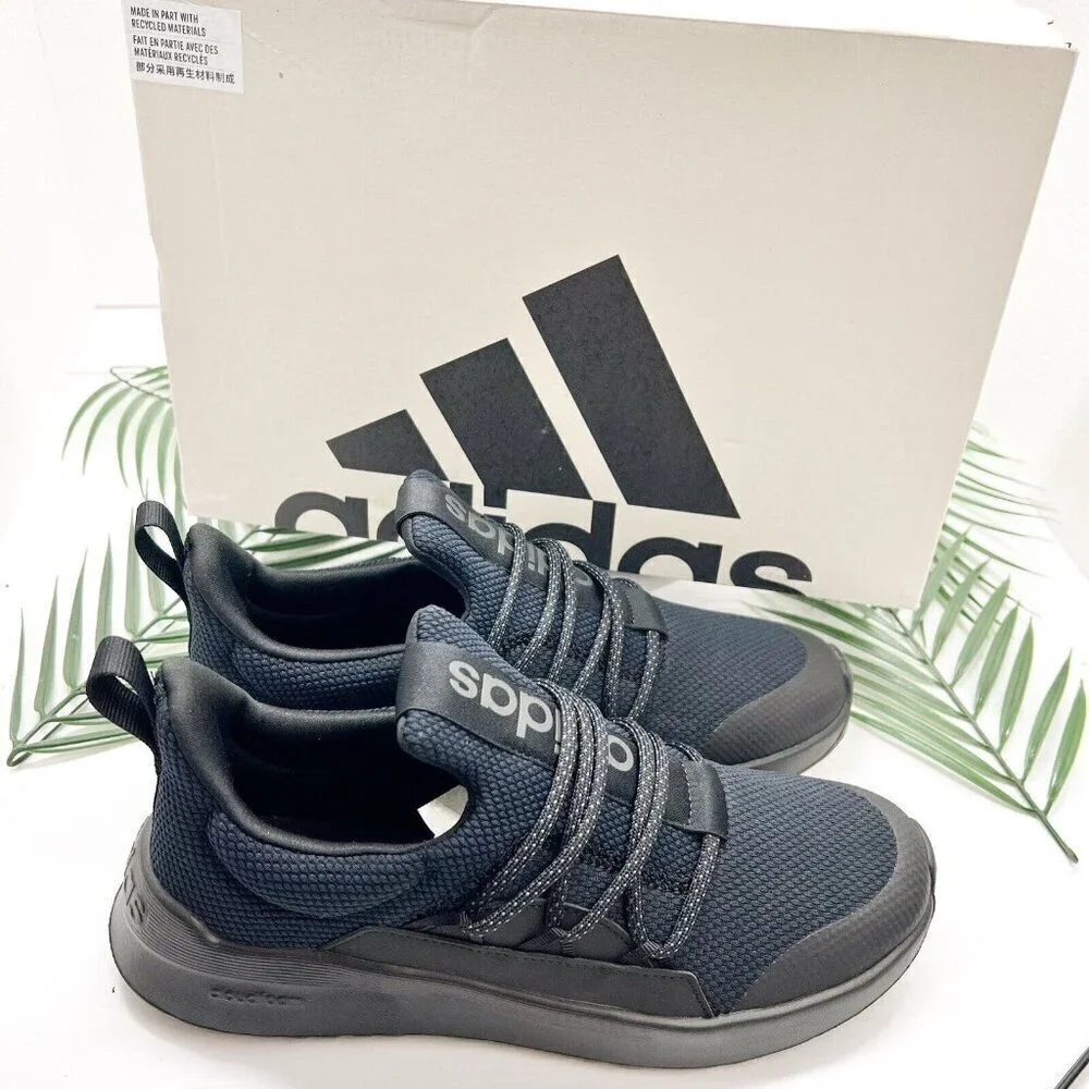 Adidas Light Racer Adapt 5.0 Black Slip-On Running Shoes Sz 7 NWB Comfort Gym